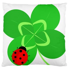 Insect Flower Floral Animals Green Red Line Large Flano Cushion Case (two Sides)