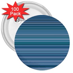 Horizontal Line Blue 3  Buttons (100 Pack)  by Mariart