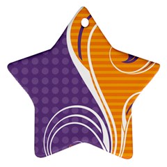 Leaf Polka Dot Purple Orange Star Ornament (two Sides)