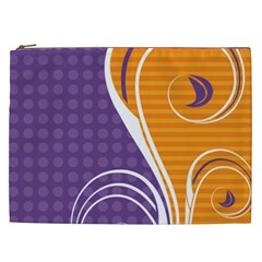 Leaf Polka Dot Purple Orange Cosmetic Bag (xxl) 