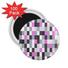 Pink Grey Black Plaid Original 2 25  Magnets (100 Pack) 