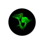 Neon Green Resolution Mushroom Rubber Round Coaster (4 pack)  Front
