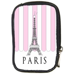 Pink Paris Eiffel Tower Stripes France Compact Camera Cases by Mariart