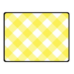 Plaid Chevron Yellow White Wave Double Sided Fleece Blanket (small)  by Mariart