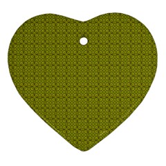 Royal Green Vintage Seamless Flower Floral Heart Ornament (two Sides) by Mariart