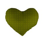 Royal Green Vintage Seamless Flower Floral Standard 16  Premium Flano Heart Shape Cushions