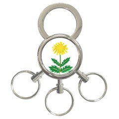 Sunflower Floral Flower Yellow Green 3-ring Key Chains by Mariart
