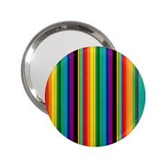 Multi Colored Colorful Bright Stripes Wallpaper Pattern Background 2 25  Handbag Mirrors by Nexatart