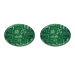 Scientific Formulas Board Green Cufflinks (oval)