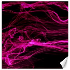 Abstract Pink Smoke On A Black Background Canvas 20  X 20   by Nexatart