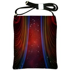 Bright Background With Stars And Air Curtains Shoulder Sling Bags by Nexatart