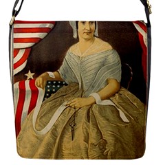Betsy Ross Author Of The First American Flag And Seal Patriotic Usa Vintage Portrait Flap Messenger Bag (s) by yoursparklingshop