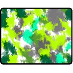 Abstract Watercolor Background Wallpaper Of Watercolor Splashes Green Hues Double Sided Fleece Blanket (Medium)  58.8 x47.4  Blanket Front