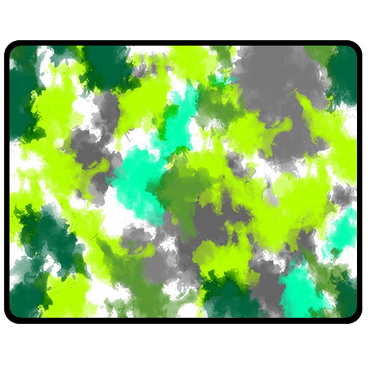 Abstract Watercolor Background Wallpaper Of Watercolor Splashes Green Hues Double Sided Fleece Blanket (Medium) 