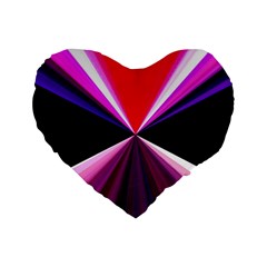 Red And Purple Triangles Abstract Pattern Background Standard 16  Premium Flano Heart Shape Cushions by Nexatart
