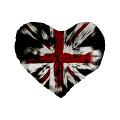 British Flag Standard 16  Premium Flano Heart Shape Cushions by Nexatart