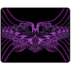 Beautiful Pink Lovely Image In Pink On Black Double Sided Fleece Blanket (medium) 