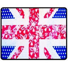 British Flag Abstract British Union Jack Flag In Abstract Design With Flowers Double Sided Fleece Blanket (medium) 