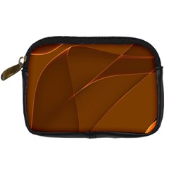 Brown Background Waves Abstract Brown Ribbon Swirling Shapes Digital Camera Cases by Nexatart