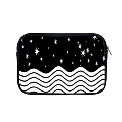 Black And White Waves And Stars Abstract Backdrop Clipart Apple Macbook Pro 15  Zipper Case by Nexatart