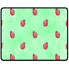 Pretty Background With A Ladybird Image Double Sided Fleece Blanket (medium) 