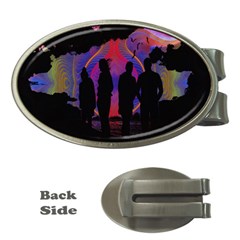 Abstract Surreal Sunset Money Clips (oval)  by Nexatart