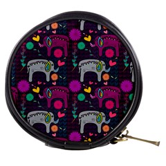 Love Colorful Elephants Background Mini Makeup Bags by Nexatart