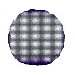 Purple Square Frame With Mosaic Pattern Standard 15  Premium Round Cushions by Nexatart