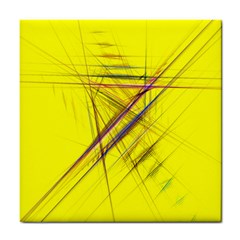 Fractal Color Parallel Lines On Gold Background Tile Coasters by Nexatart