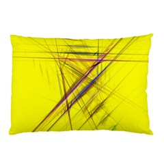 Fractal Color Parallel Lines On Gold Background Pillow Case by Nexatart