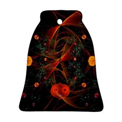Fractal Wallpaper With Dancing Planets On Black Background Bell Ornament (two Sides) by Nexatart
