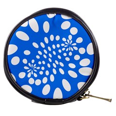 Circles Polka Dot Blue White Mini Makeup Bags