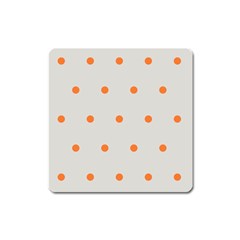 Diamond Polka Dot Grey Orange Circle Spot Square Magnet by Mariart