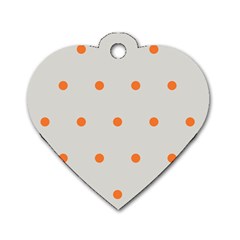 Diamond Polka Dot Grey Orange Circle Spot Dog Tag Heart (two Sides) by Mariart