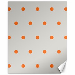 Diamond Polka Dot Grey Orange Circle Spot Canvas 11  X 14   by Mariart