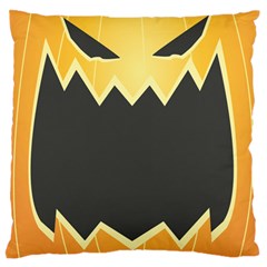 Halloween Pumpkin Orange Mask Face Sinister Eye Black Large Flano Cushion Case (one Side) by Mariart