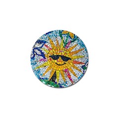 Sun From Mosaic Background Golf Ball Marker (10 Pack) by Nexatart