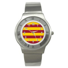 Oswald s Stripes Red Yellow Stainless Steel Watch