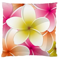 Frangipani Flower Floral White Pink Yellow Large Cushion Case (one Side)