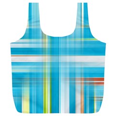 Lines Blue Stripes Full Print Recycle Bags (l)  by Mariart