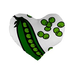 Peas Green Peanute Circle Standard 16  Premium Flano Heart Shape Cushions