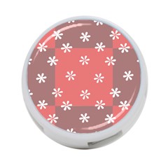 Seed Life Seamless Remix Flower Floral Red White 4-port Usb Hub (one Side) by Mariart