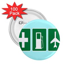 Traffic Signs Hospitals, Airplanes, Petrol Stations 2 25  Buttons (100 Pack) 