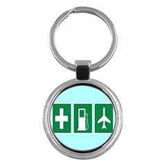 Traffic Signs Hospitals, Airplanes, Petrol Stations Key Chains (round) 