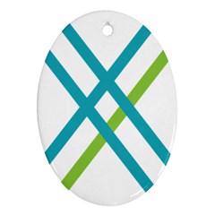 Symbol X Blue Green Sign Ornament (oval)