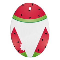 Watermelon Slice Red Green Fruite Ornament (oval)