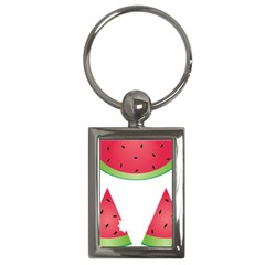 Watermelon Slice Red Green Fruite Key Chains (rectangle)  by Mariart