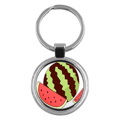 Watermelon Slice Red Green Fruite Circle Key Chains (round)  by Mariart