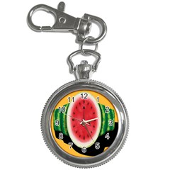 Watermelon Slice Red Orange Green Black Fruite Time Key Chain Watches