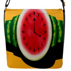 Watermelon Slice Red Orange Green Black Fruite Time Flap Messenger Bag (s)
